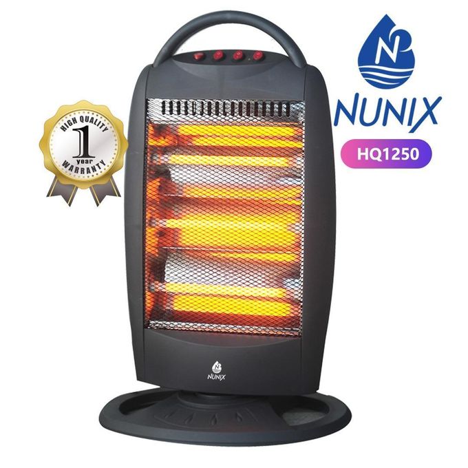 Nunix HQ1250 Quartz Room Heater - 4 Tube Electric Radiant Heater